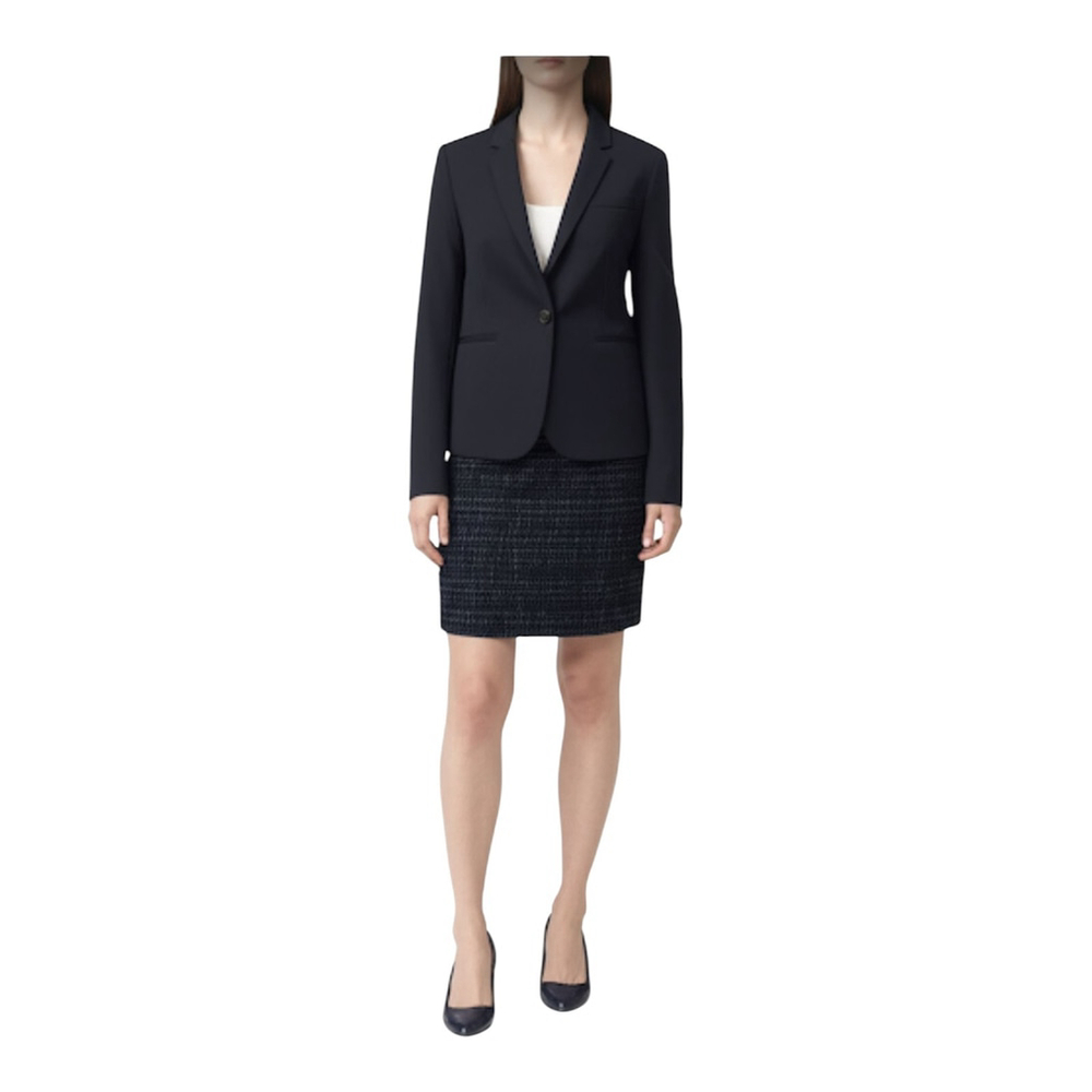 J Crew Tollegno 1900 Wool Navy One Button Blazer Women’s Size 14T Career